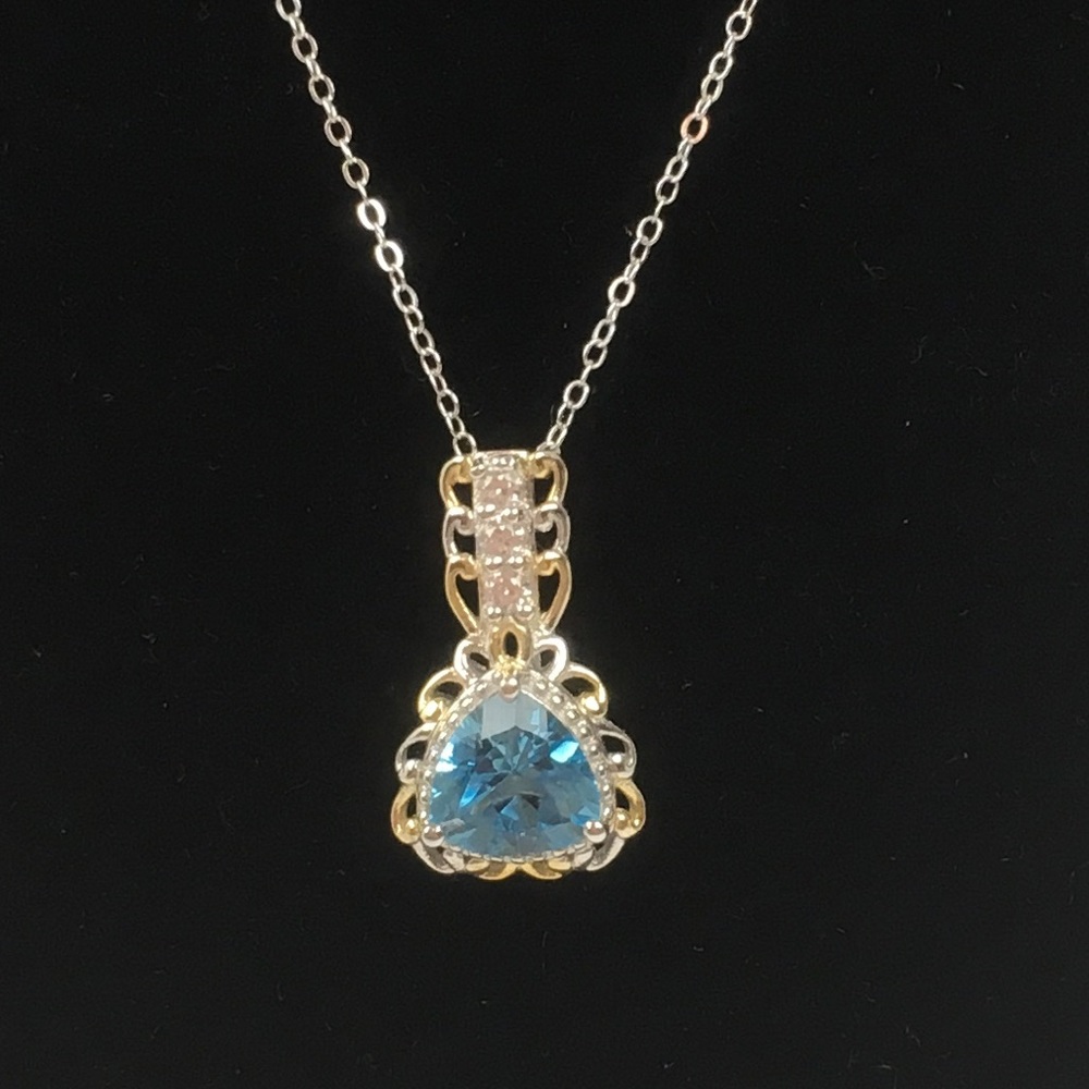 💎Electric Blue Topaz Pendant💎 - Picture 4 of 8